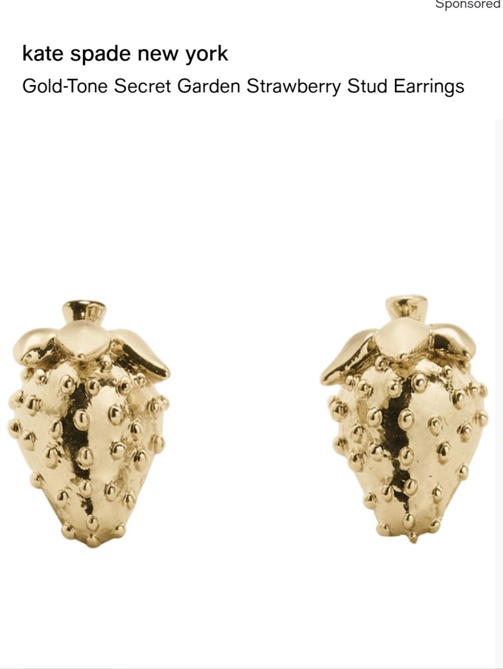 kate spade Gold-Tone Strawberry Stud Earrings